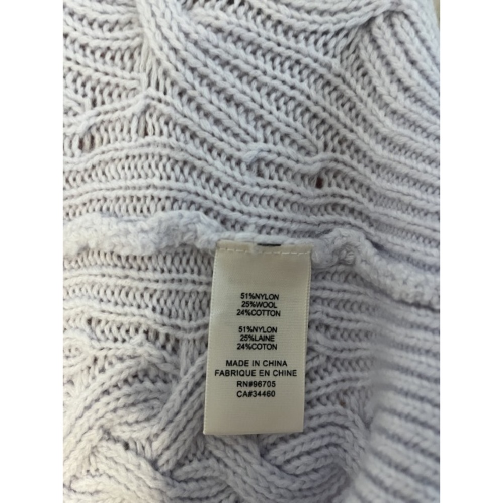 REBECCA TAYLOR La Vie lilac purple cable knit wool crewneck sweater L - Picture 11 of 11